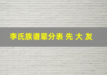 李氏族谱辈分表 先 大 友